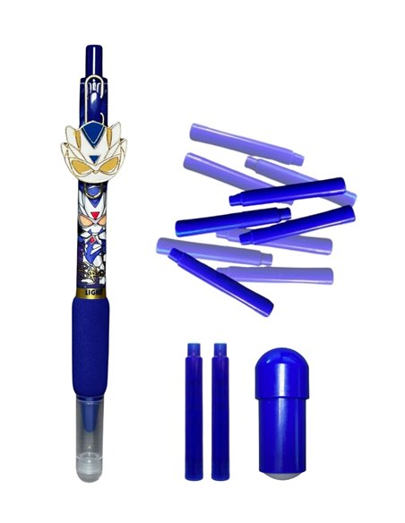 Set stilou cu mecanism si cerneala termosensibila + Rezerve, Transformers, Albastru