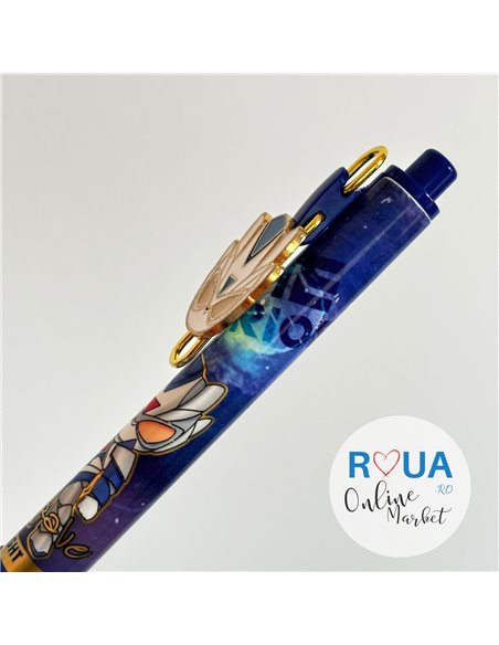 Stilou cu mecanism si cerneala termosensibila + Rezerve, Transformers, Albastru