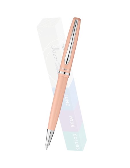 Pix metal Pelikan Jazz Pastel in cutie carton, mina albastra, Piersica