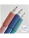Stilou cu mecanism si cerneala termosensibila + Rezerve, Bicolor, Roz/Bleu