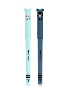 Set 2 pixuri cu cerneala termosensibila PIXT71, Motiv ursulet, Verde/Albastru