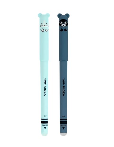 Set 2 pixuri cu cerneala termosensibila PIXT71, Motiv ursulet, Verde/Albastru