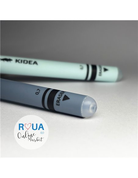 Set 2 pixuri cu cerneala termosensibila PIXT71, Motiv ursulet, Verde/Albastru