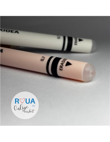 Set 3 pixuri cu cerneala termosensibila PIXT70, Motiv ursulet, Alb/Roz