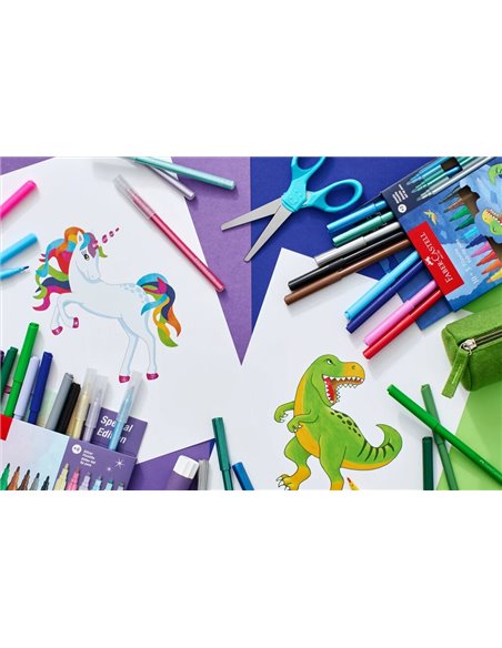 Carioci Faber-Castell FC554214, 10 + 3 culori, Motiv dinozaur