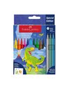 Carioci Faber-Castell FC554214, 10 + 3 culori, Motiv dinozaur