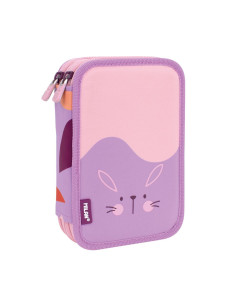 081264FAPR,Penar echipat MILAN 1264FAPR, 2 fermoare, Fun Animals - Iepuras, Violet cu roz