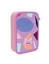 Penar echipat MILAN 1264FAPR, 2 fermoare, Fun Animals - Iepuras, Violet cu roz