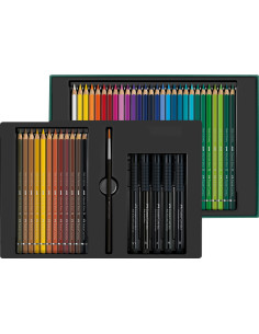 Set cadou 40 creioane colorate Albrecht Durer + 5 pitt artist pen + pensula FABER-CASTELL FC217554, 40 culori/set 2