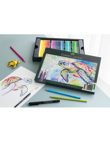 FC217554,Set cadou 40 creioane colorate Albrecht Durer + 5 pitt artist pen + pensula FABER-CASTELL FC217554, 40 culori/set