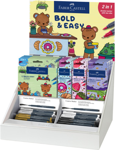 FC164816,Set 4 x Sketch marker cu 2 capete bold and easy i goldfaber FABER-CASTELL FC164816, 4 culori/set