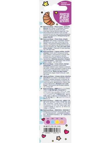 FC164817,Set 4 x Sketch marker cu 2 capete bold and easy ii goldfaber FABER-CASTELL FC164817, 4 culori/set