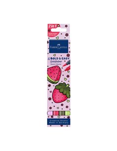 Set 4 x Sketch marker cu 2 capete bold and easy i goldfaber FABER-CASTELL FC164816, 4 culori/set