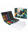 VV-1038-82059,Happi Hobbi Art Case Set De Desen Deluxe Cu 100 De Accesorii Dinozaur