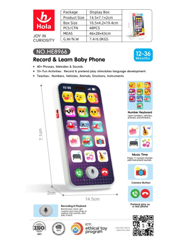 HE8966,Telefon Mobil Interactiv Bebe Inregistreaza Si Invata