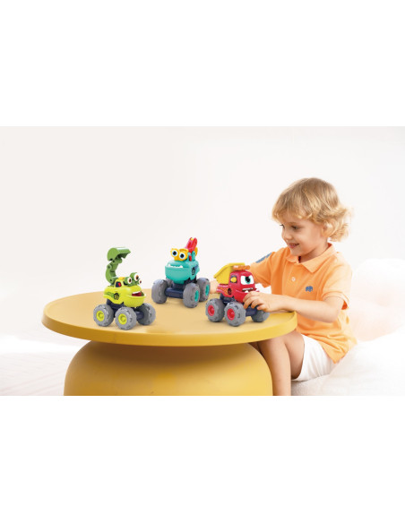 HE7911,Set 3 Masinute De Constructie Monstruletii Amuzanti Cu Frictiune