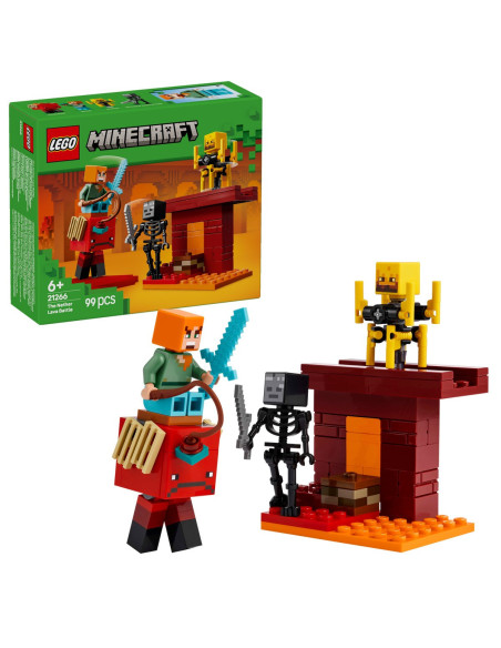 LEGO-21266,Lego Minecraft Batalie Deasupra Lavei În Nether 21266