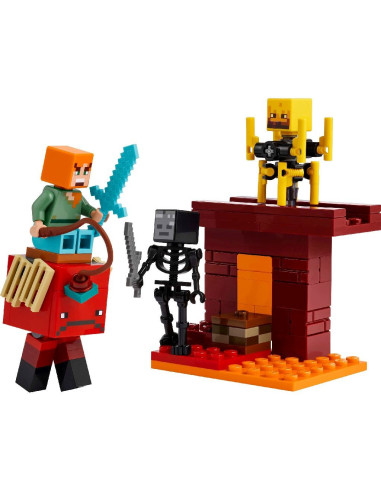 LEGO-21266,Lego Minecraft Batalie Deasupra Lavei În Nether 21266