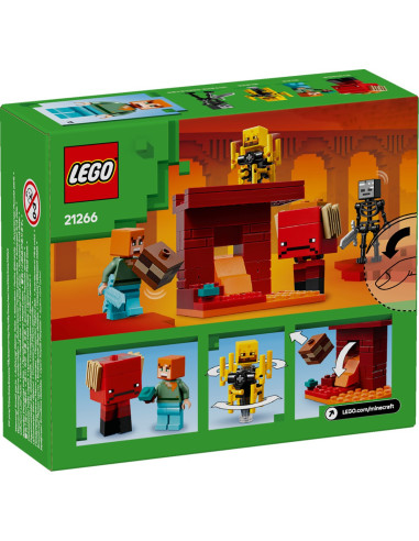 LEGO-21266,Lego Minecraft Batalie Deasupra Lavei În Nether 21266