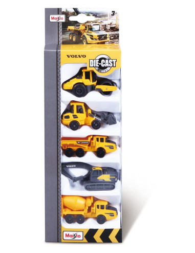 MST12375,Maisto Set 5 Utilaje De Constructii Volvo