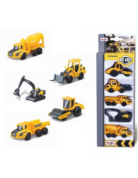 MST12375,Maisto Set 5 Utilaje De Constructii Volvo