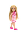 MTDWJ33_HXM95,Barbie Papusa Chelsea Blonda Cu Rochita Roz In Carouri