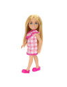 MTDWJ33_HXM95,Barbie Papusa Chelsea Blonda Cu Rochita Roz In Carouri