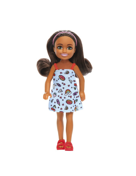 MTDWJ33_HXM97,Barbie Papusa Chelsea Creola Cu Par Saten Si Rochita Albastra