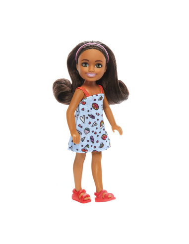 MTDWJ33_HXM97,Barbie Papusa Chelsea Creola Cu Par Saten Si Rochita Albastra