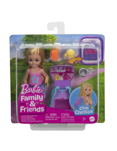 MTJBF46,Barbie Papusica Chelsea Cu Rucsac Pentru Coacerea Brioselor