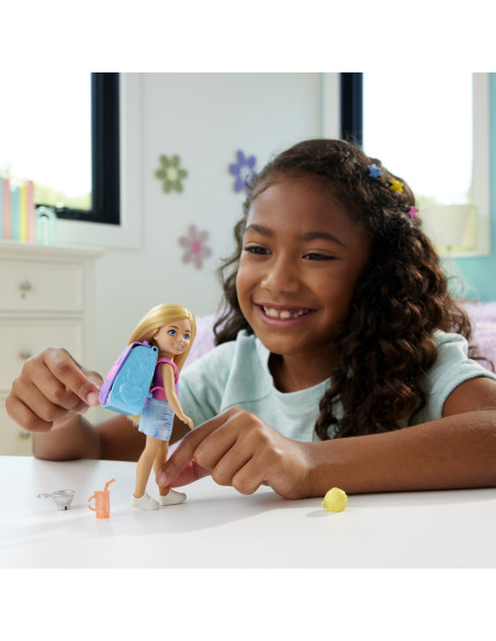 MTJBF46,Barbie Papusica Chelsea Cu Rucsac Pentru Coacerea Brioselor