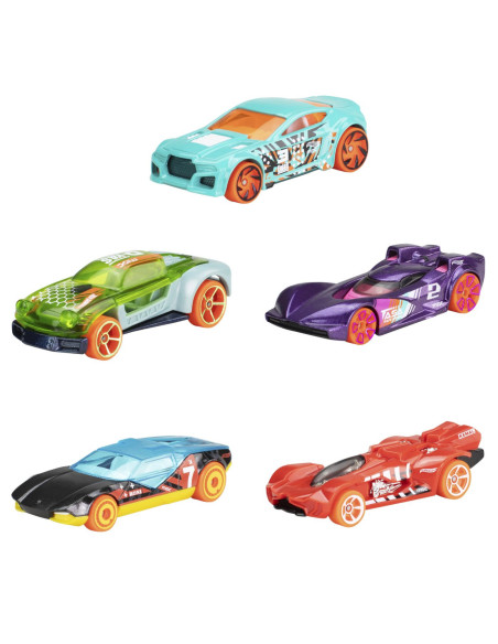 MT1806_JBJ81,Set 5 Masini Hot Wheels Stunt Tracks