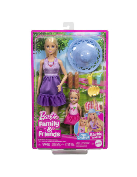 MTJBF43,Barbie Family And Friends Set Papusa Barbie Si Papusa Chelsea