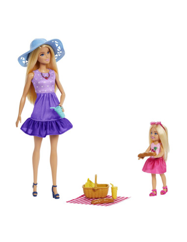 MTJBF43,Barbie Family And Friends Set Papusa Barbie Si Papusa Chelsea