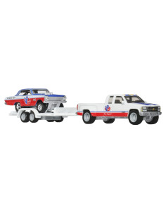 MTFLF56_HRV42,Hot Wheels Transportator Chevy Silverado 3500 88 Cu Masinuta Chevy Nova 63 Scara 1:64 2