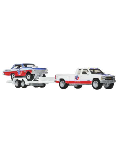 MTFLF56_HRV42,Hot Wheels Transportator Chevy Silverado 3500 88 Cu Masinuta Chevy Nova 63 Scara 1:64