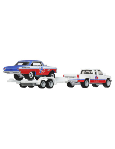 MTFLF56_HRV42,Hot Wheels Transportator Chevy Silverado 3500 88 Cu Masinuta Chevy Nova 63 Scara 1:64