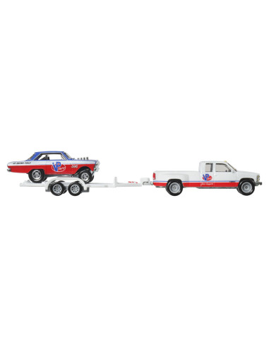 MTFLF56_HRV42,Hot Wheels Transportator Chevy Silverado 3500 88 Cu Masinuta Chevy Nova 63 Scara 1:64