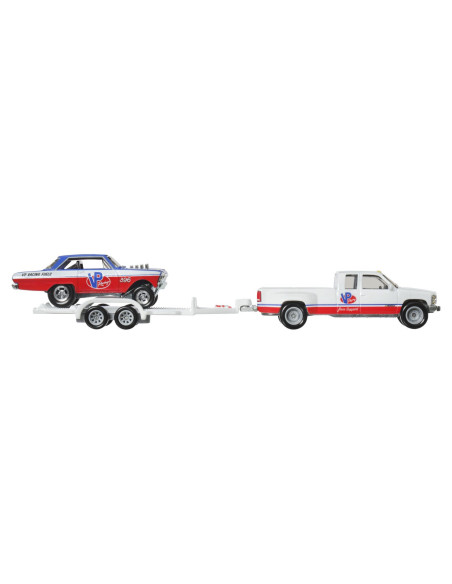 MTFLF56_HRV42,Hot Wheels Transportator Chevy Silverado 3500 88 Cu Masinuta Chevy Nova 63 Scara 1:64