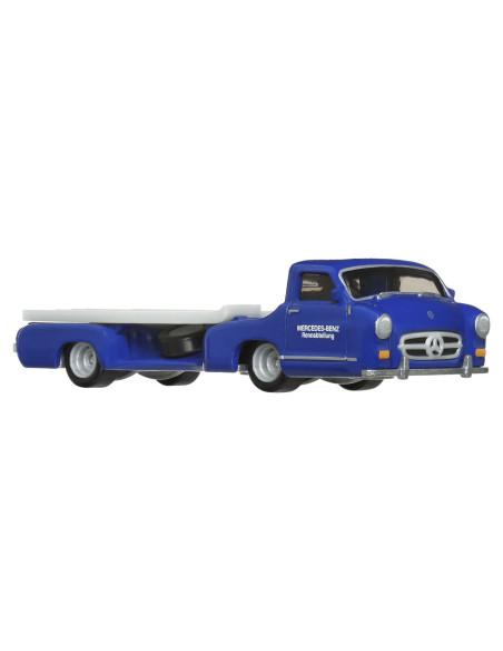 MTFLF56_HRV48,Hot Wheels Transportator Mercedes-benz 55 Blaues Wunder Cu Masinuta Mercedes-benz 300 Sl Scara 1:64