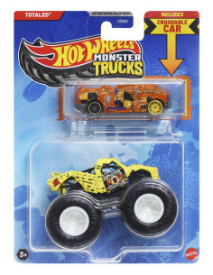 MTGRH81_JCG32,Hot Wheels Monster Truck Si Masinuta Metalica Totaled