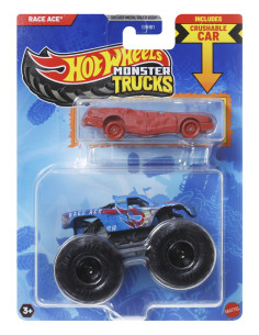 MTGRH81_JCG42,Hot Wheels Monster Truck Si Masinuta Metalica Race Ace