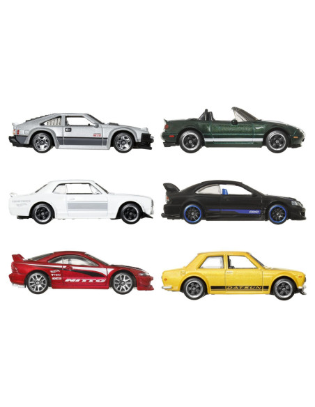 MTJBY77,Hot Wheels Silver Series Set 6 Masinute Metalice Tematica Japoneza
