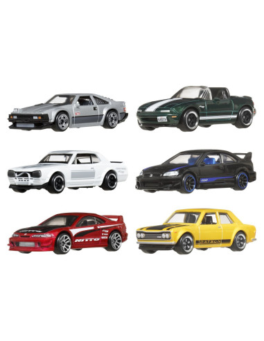 MTJBY77,Hot Wheels Silver Series Set 6 Masinute Metalice Tematica Japoneza