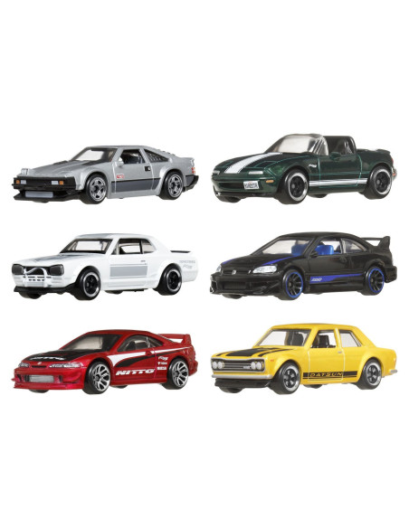 MTJBY77,Hot Wheels Silver Series Set 6 Masinute Metalice Tematica Japoneza