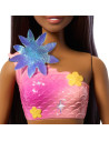 MTJDM73,Barbie Papusa Sirena Floarea Magica Cu Par Brunet Si Coada Roz