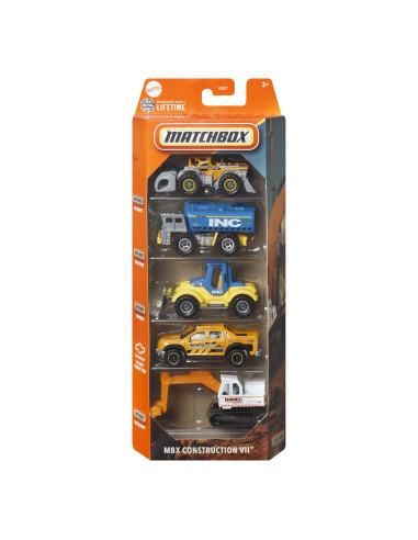 MTC1817_JBX40,Matchbox Set 5 Masinute Metalice Mbx Construction Vii Scara 1:64