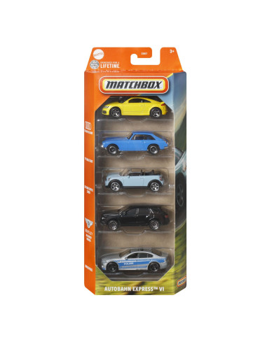 MTC1817_JBX19,Matchbox Set 5 Masinute Metalice Autobahn Express Vi Scara 1:64