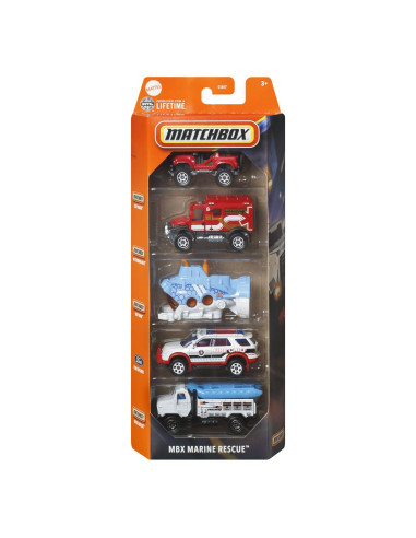 MTC1817_JBX29,Matchbox Set 5 Masinute Metalice Mbx Marine Rescue Scara 1:64