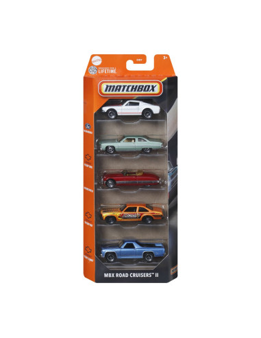 MTC1817_JBX35,Matchbox Set 5 Masinute Metalice Mbx Road Cruisers Ii Scara 1:64